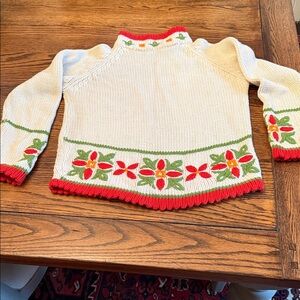 Vintage embroidered floral knit  sweater. Grandma core/folk art